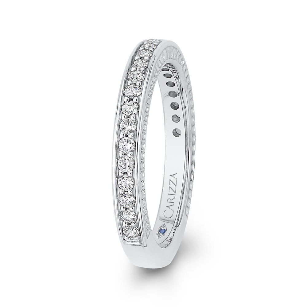 14K White Gold Round Diamond Wedding Band