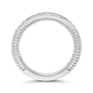 14K White Gold Round Diamond Wedding Band