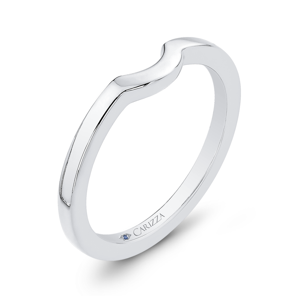 14K White Gold Plain Wedding Band