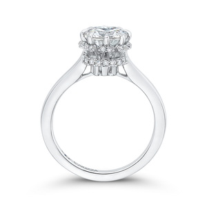 14K White Gold Round Cut Diamond Engagement Ring (Semi Mount)