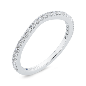 Round Cut Diamond Wedding Band In 14K White Gold