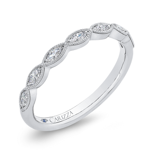 14K White Gold Marquise Diamond Wedding Band