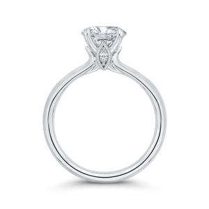 14K White Gold Round Diamond Engagement Ring (Semi Mount)