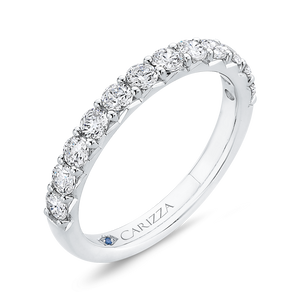 Round Diamond Half Eternity Wedding Band In 14K White Gold