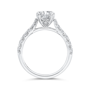 Round Diamond Engagement Ring In 14K White Gold (Semi Mount)