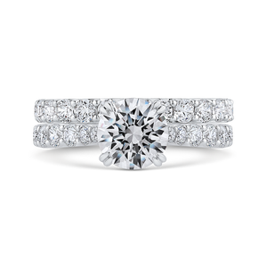 Round Diamond Engagement Ring In 14K White Gold (Semi Mount)