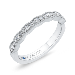 Round Diamond Half Eternity Wedding Band In 14K White Gold