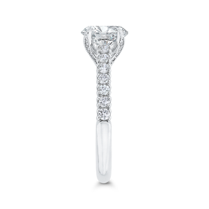 14K White Gold Round Diamond Engagement Ring with Euro Shank (Semi Mount)