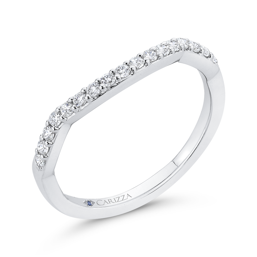 Round Diamond Half Eternity Wedding Band In 14K White Gold