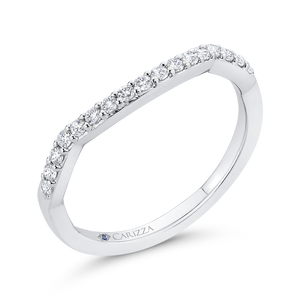 Round Diamond Half Eternity Wedding Band In 14K White Gold