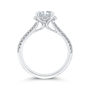 14K White Gold Round Diamond Engagement Ring (Semi Mount)