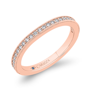 14K Rose Gold Round Diamond Wedding Band