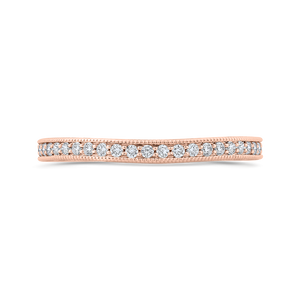 CA0423BQ-37P-1.50 Bridal Jewelry Carizza Rose Gold Round Diamond Wedding Bands