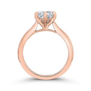 14K Rose Gold Round Diamond Engagement Ring (Semi Mount)