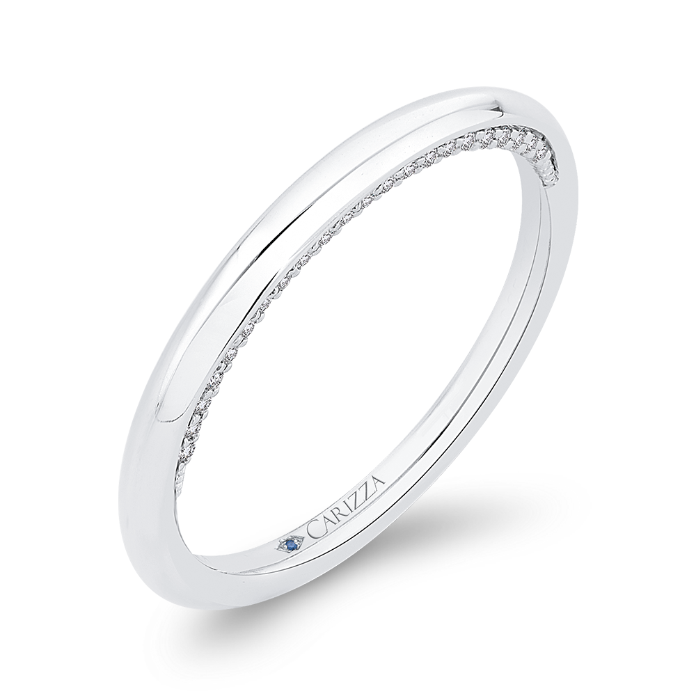 14K White Gold Plain Wedding Band