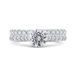 14K White Gold Round Diamond Engagement Ring (Semi Mount)