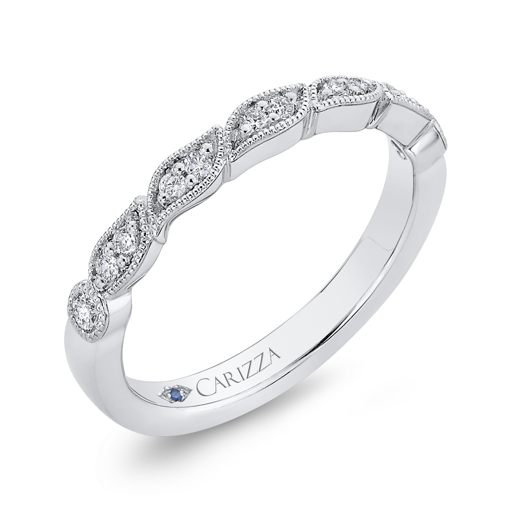 Half Eternity Wedding Band In Round Diamond 14K White Gold