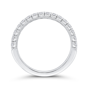 14K White Gold Round Diamond Half Eternity Wedding Band