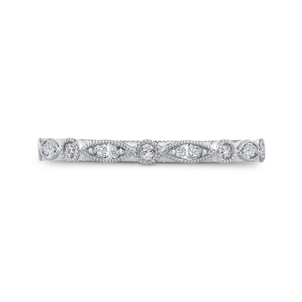 CA0445BH-37W-1.00 Bridal Jewelry Carizza White Gold Round Diamond Wedding Bands