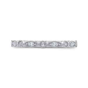 CA0445BH-37W-1.00 Bridal Jewelry Carizza White Gold Round Diamond Wedding Bands