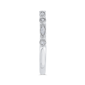 14K White Gold Round Diamond Half Eternity Wedding Band