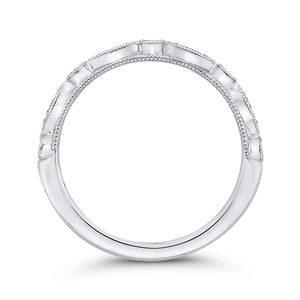 14K White Gold Round Diamond Half Eternity Wedding Band