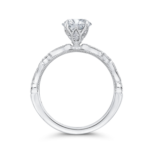 Round Diamond Engagement Ring In 14K White Gold (Semi Mount)