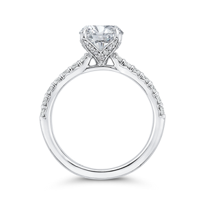 Round Diamond Engagement Ring In 14K White Gold (Semi Mount)