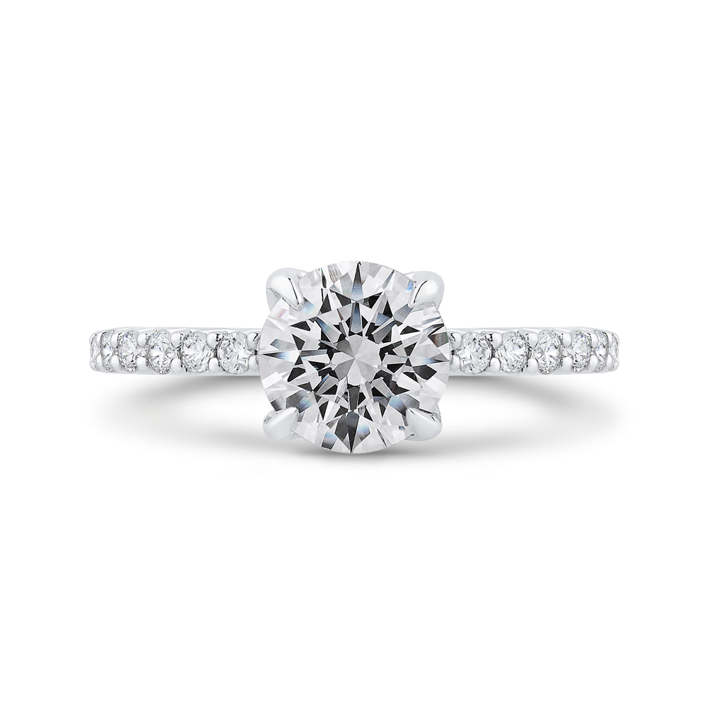 CA0449EH-37W-1.50 Bridal Jewelry Carizza White Gold Round Diamond Engagement Rings