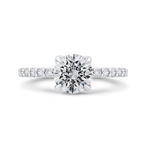 CA0449EH-37W-1.50 Bridal Jewelry Carizza White Gold Round Diamond Engagement Rings