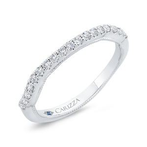 Round Cut Diamond 14K White Gold Half Eternity Wedding Band