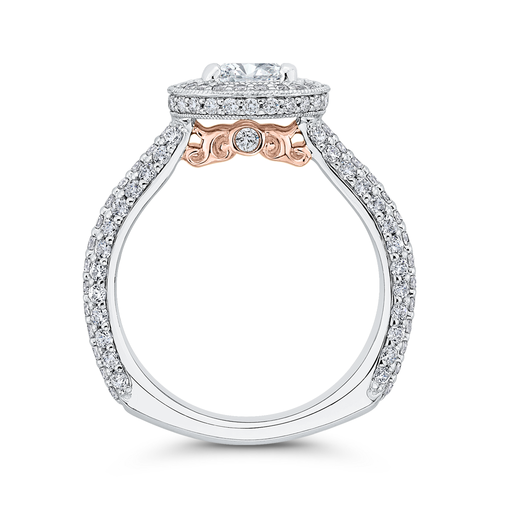 14K Two-Tone Gold Diamond Engagement Ring (Semi-Mount)