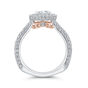 14K Two-Tone Gold Diamond Engagement Ring (Semi-Mount)