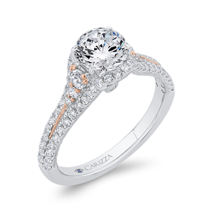 14K Two-Tone Gold Diamond Engagement Ring (Semi-Mount)