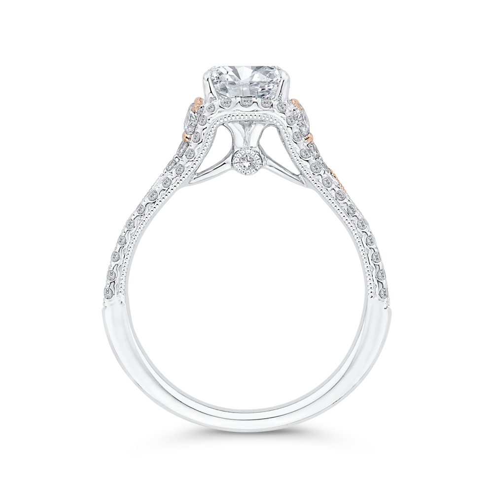 14K Two-Tone Gold Diamond Engagement Ring (Semi-Mount)