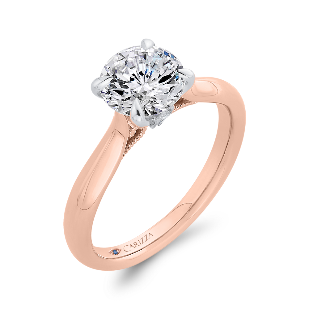 14K Two-Tone Gold Diamond Engagement Ring (Semi-Mount)