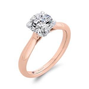 14K Two-Tone Gold Diamond Engagement Ring (Semi-Mount)