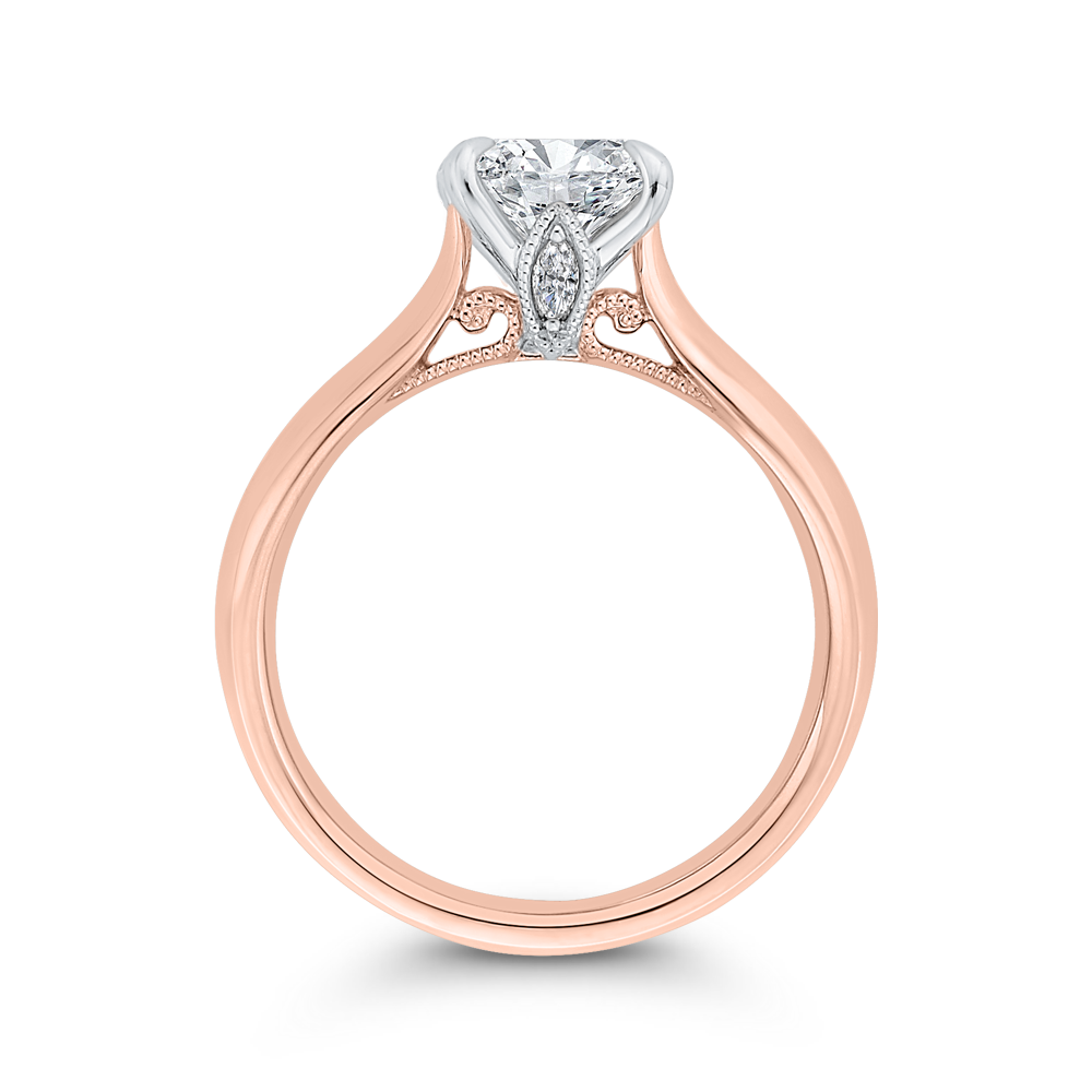 14K Two-Tone Gold Diamond Engagement Ring (Semi-Mount)