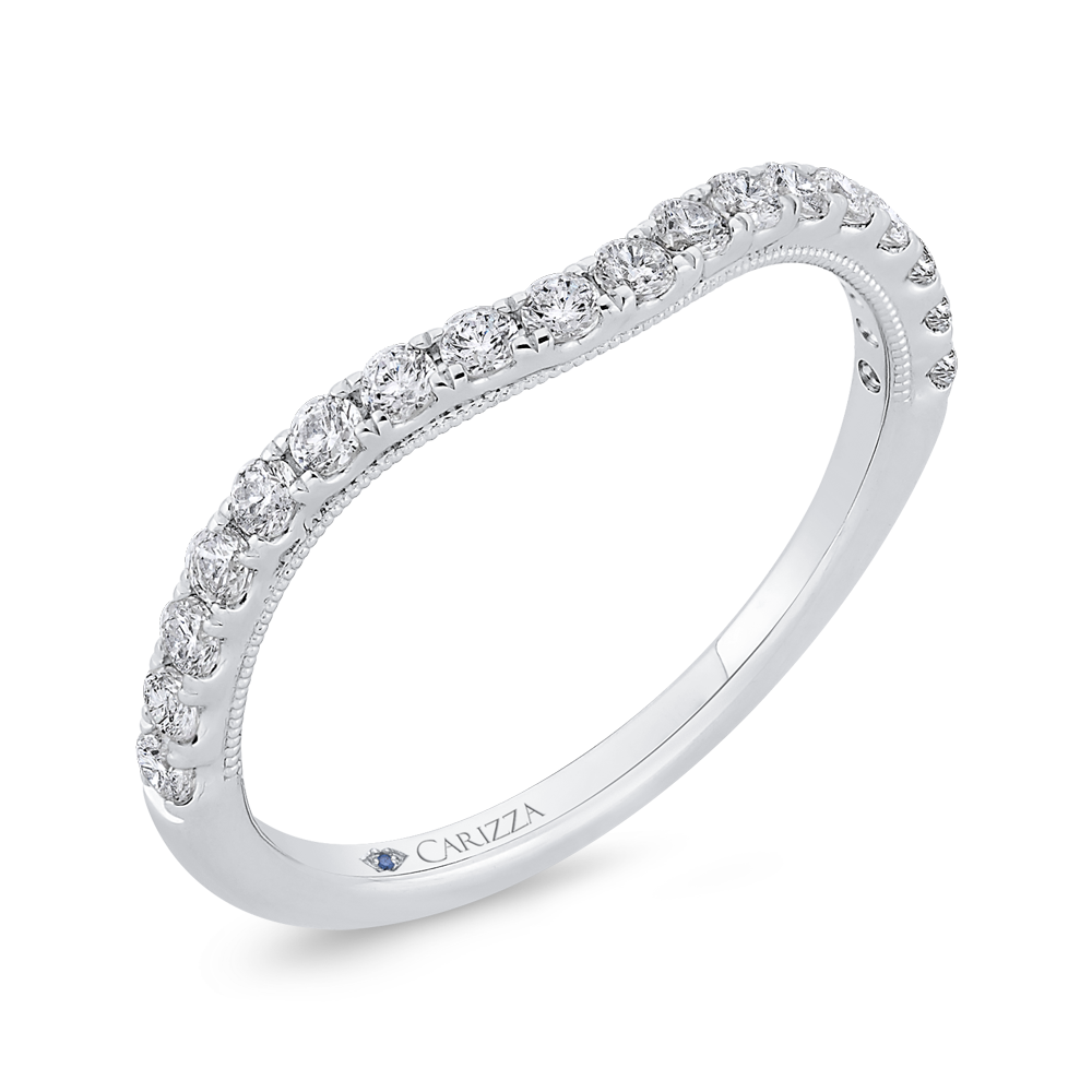 14K White Gold Diamond Wedding Band