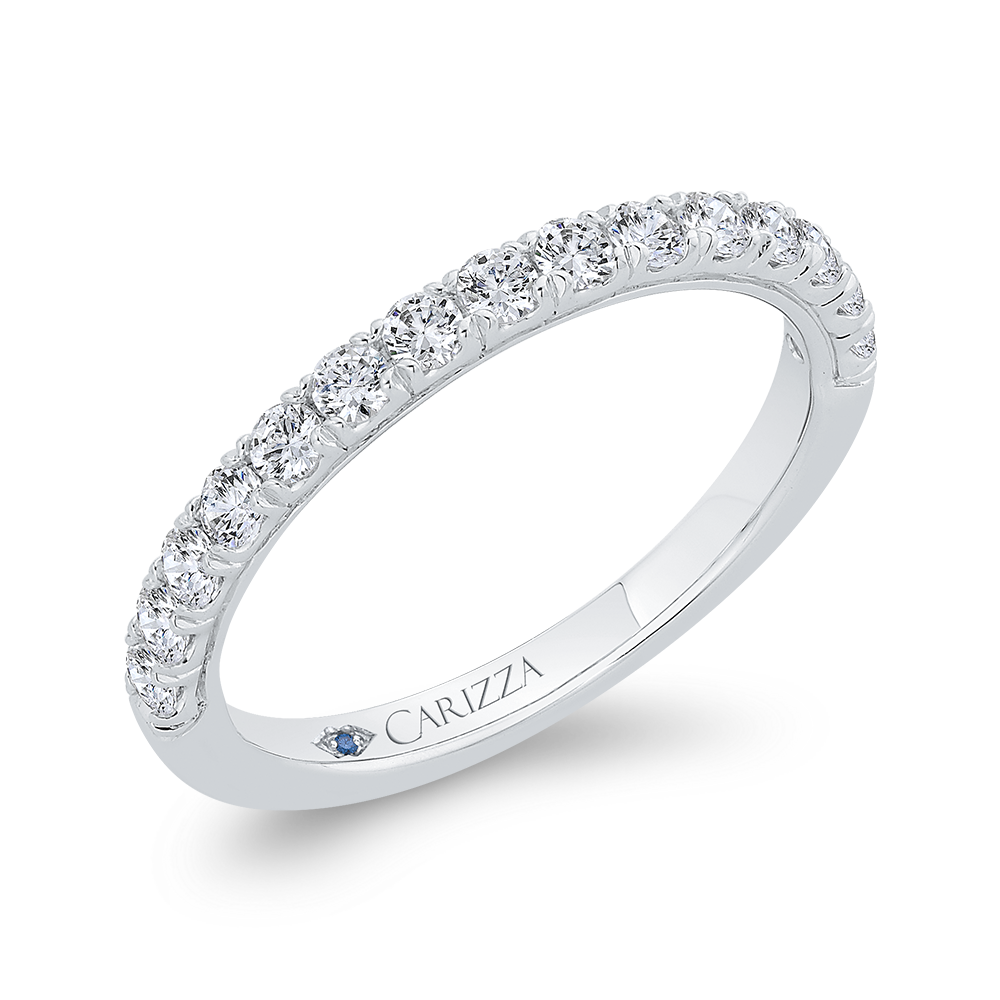 14K White Gold Diamond Wedding Band