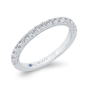 14K White Gold Diamond Wedding Band