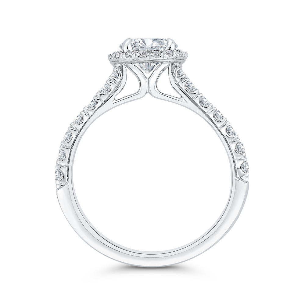 14K White Gold Diamond Engagement Ring (Semi-Mount)