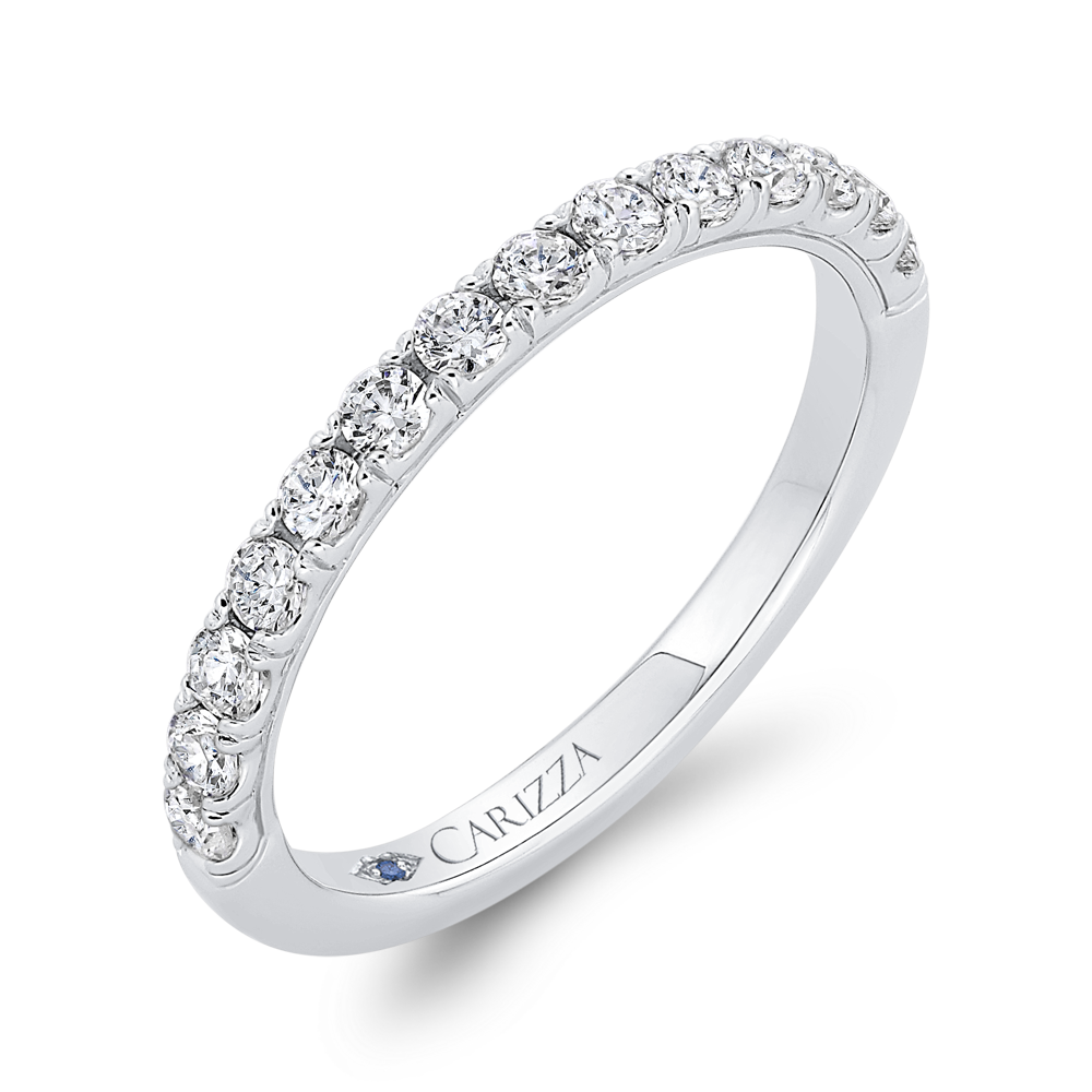 14K White Gold Diamond Wedding Band