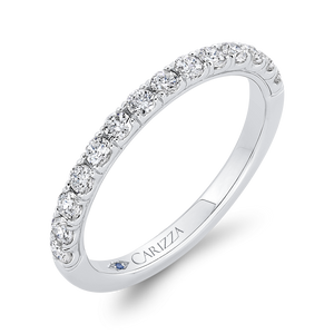 14K White Gold Diamond Wedding Band