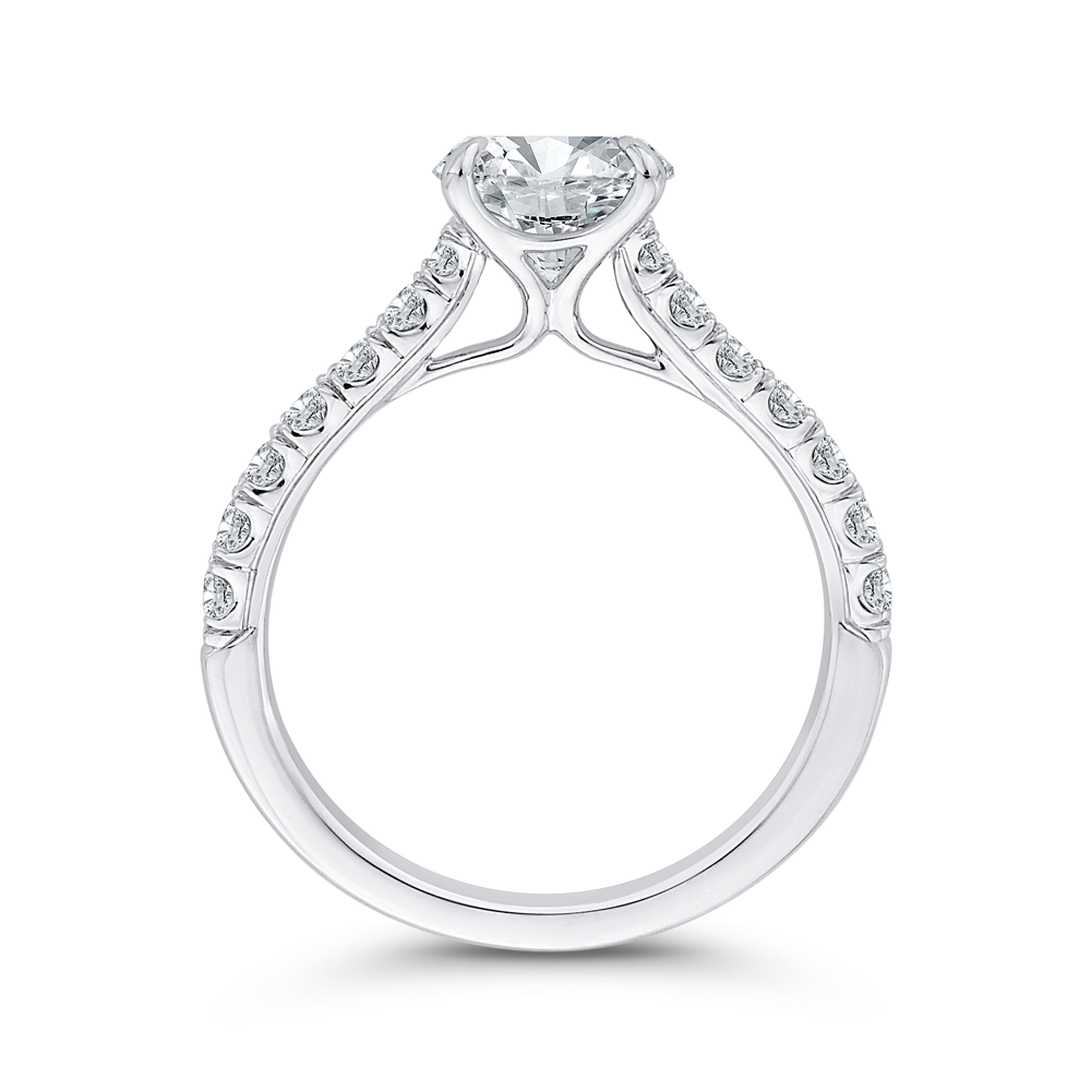 14K White Gold Diamond Engagement Ring (Semi-Mount)