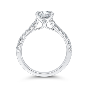 14K White Gold Diamond Engagement Ring (Semi-Mount)