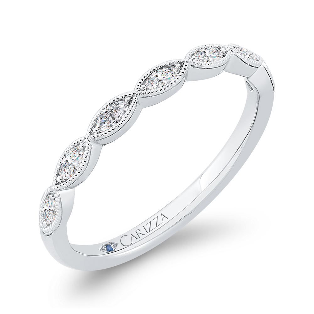 14K White Gold Diamond Wedding Band