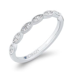 14K White Gold Diamond Wedding Band