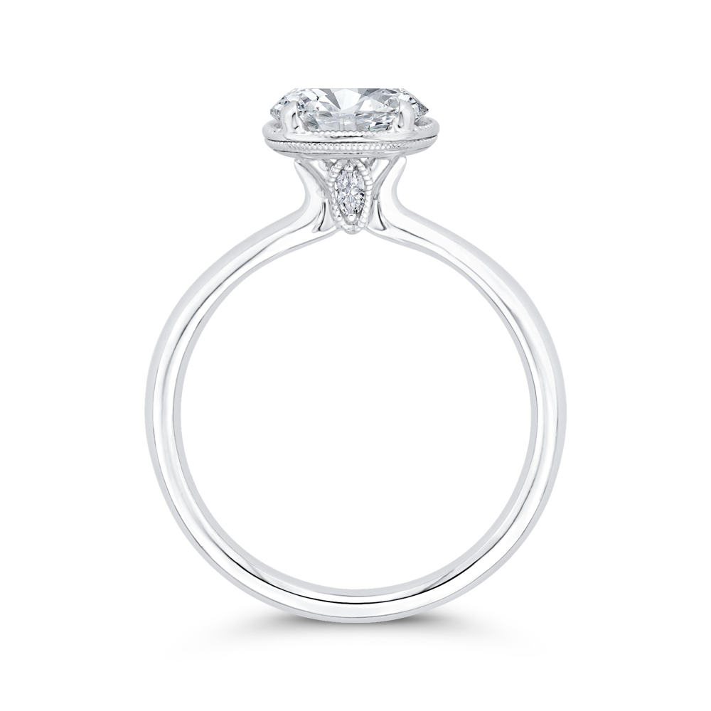 14K White Gold Diamond Engagement Ring (Semi-Mount)