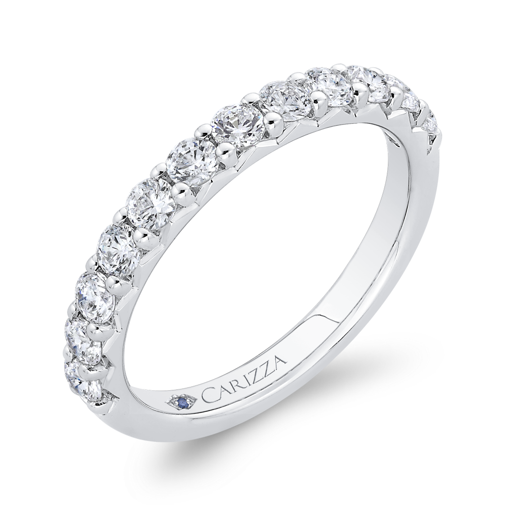 14K White Gold Diamond Wedding Band